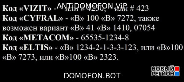 База кодов от домофонов Махачкала